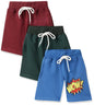 T2F Boys Cotton Printed Shorts with Two Side Pockets (Pack of 3), Assorted, 7-8 Years