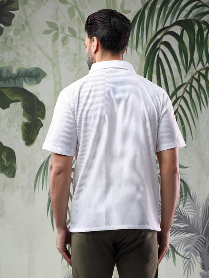 Kotty MenS Half Sleeve Solid Lightweight Polycotton Classic Fit Shirt(White,M)