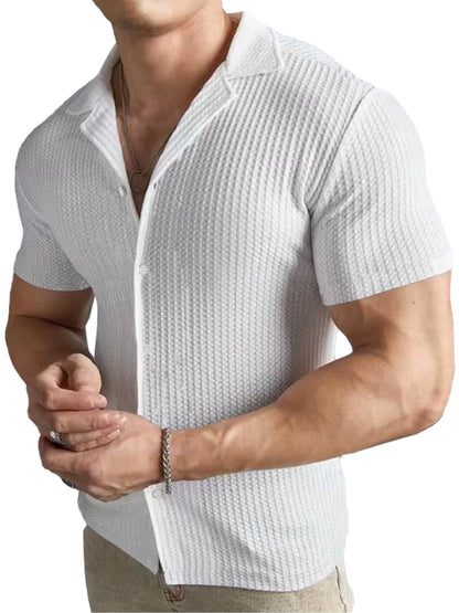 Noble Monk MenS Solid Casual Shirt | Half Sleeve | Regular Fit | Popcorn Shirt For Men