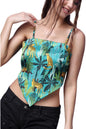 POPWINGS Casual Hankie Style Satin Solid Crop Top for Women - Square Neck, Sleeveless, Latest Stylish Summer Top