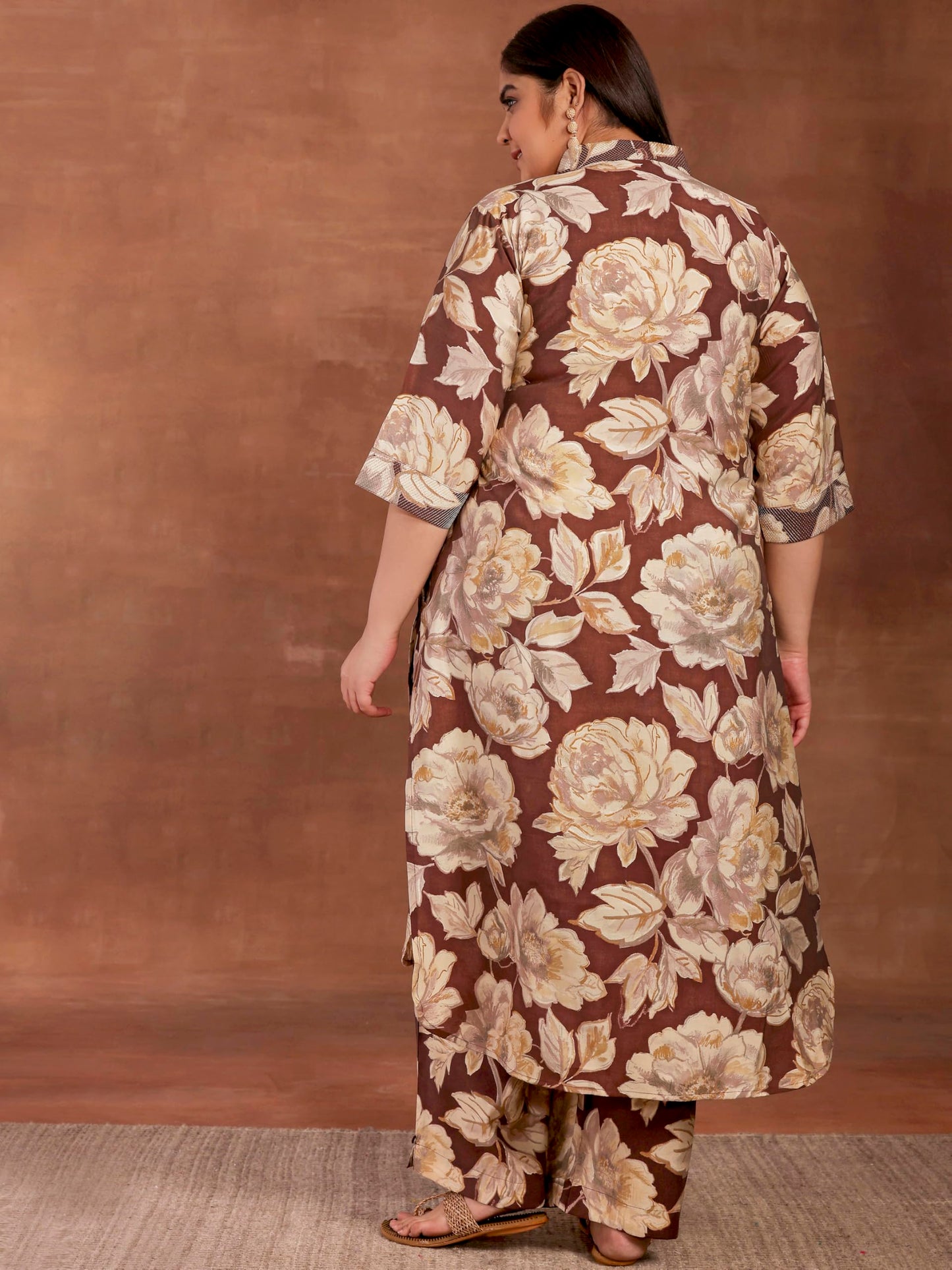 Extra Love By Libas Women's Silk Blend Printed Co-Ords