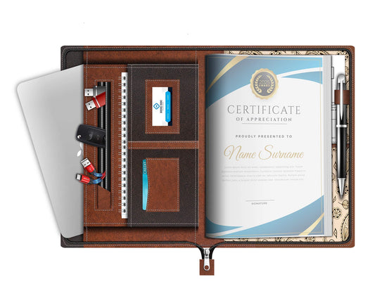 FEDUS Multipurpose Leatherette Professional File Folders for Certificates,Documents Holder,Document Bag, Portfolio, Executive Fi