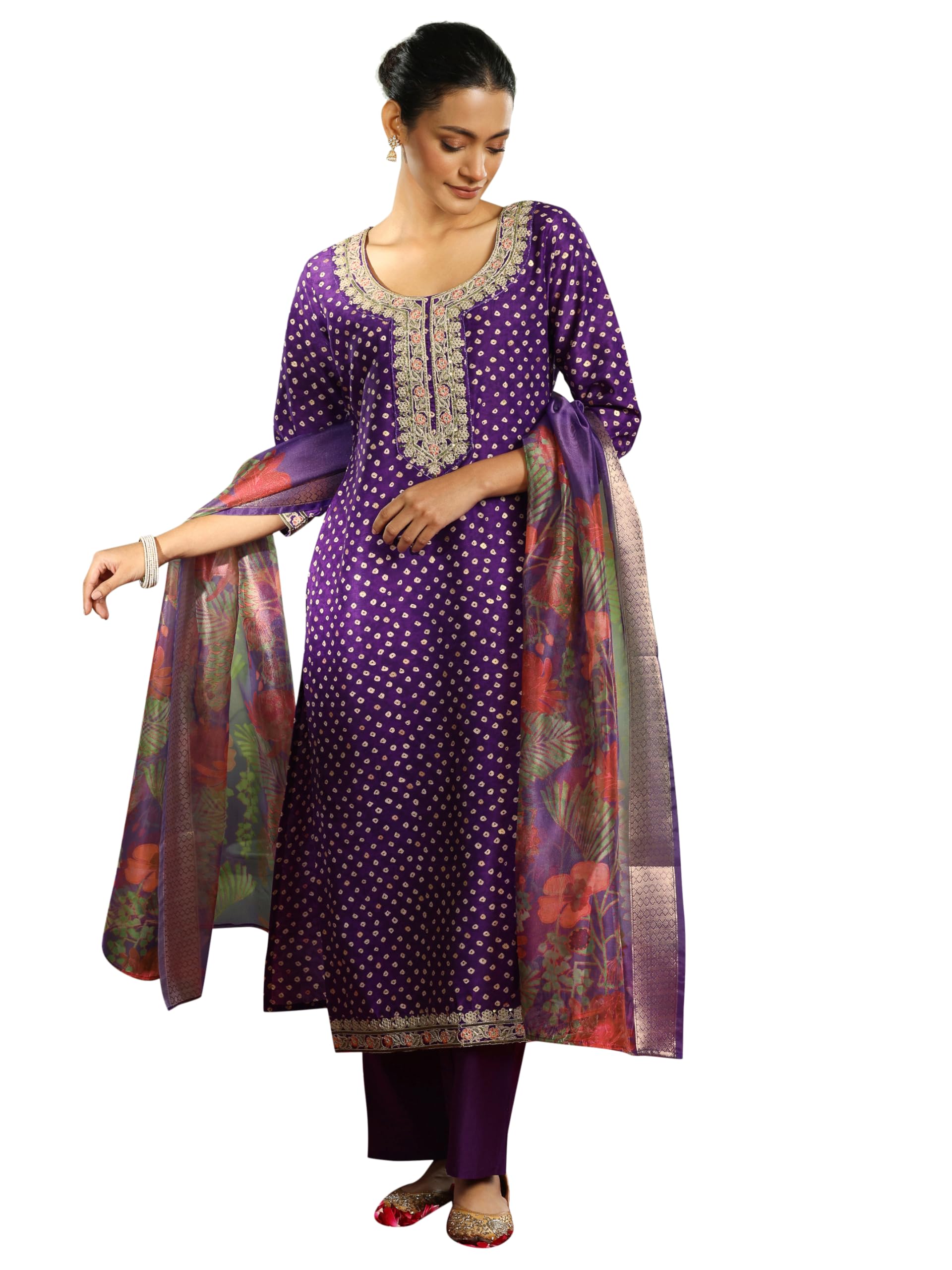 Libas WomenS Silk Blend Kurta Set (49267
