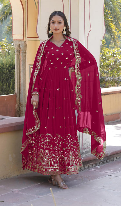 Wedani Georgette Embroidered Anarkali Gown For Women