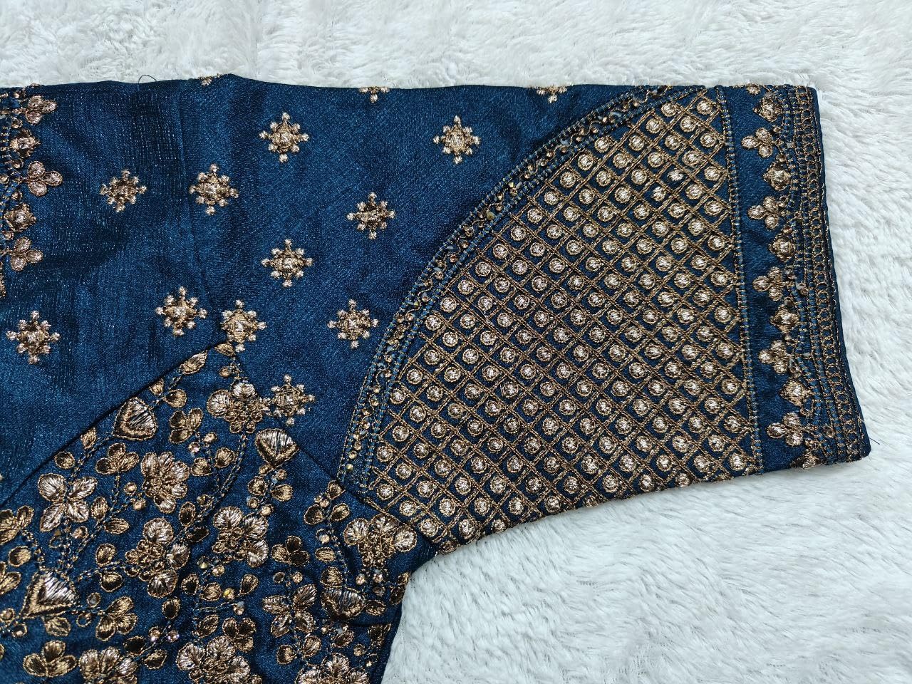 Vihu Fashion WomenS Readymade Blouse Multi Golden Codding Sequence Embroidery Work Indian Ethnic Designer Stitched Readymade Sa