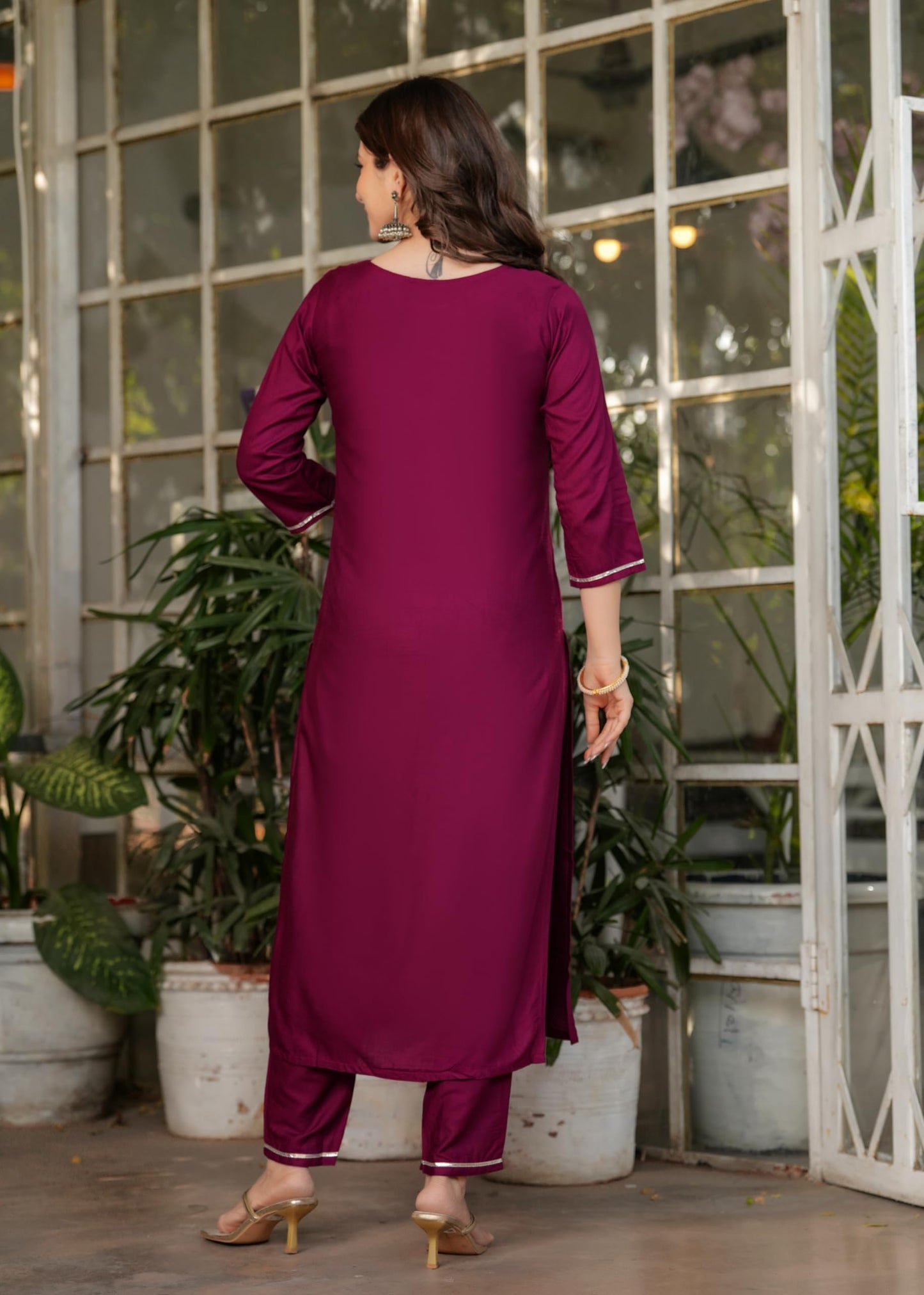 Wedani Rayon Sequence Embroidered Kurta Set with Dupatta for Women - (E6452)