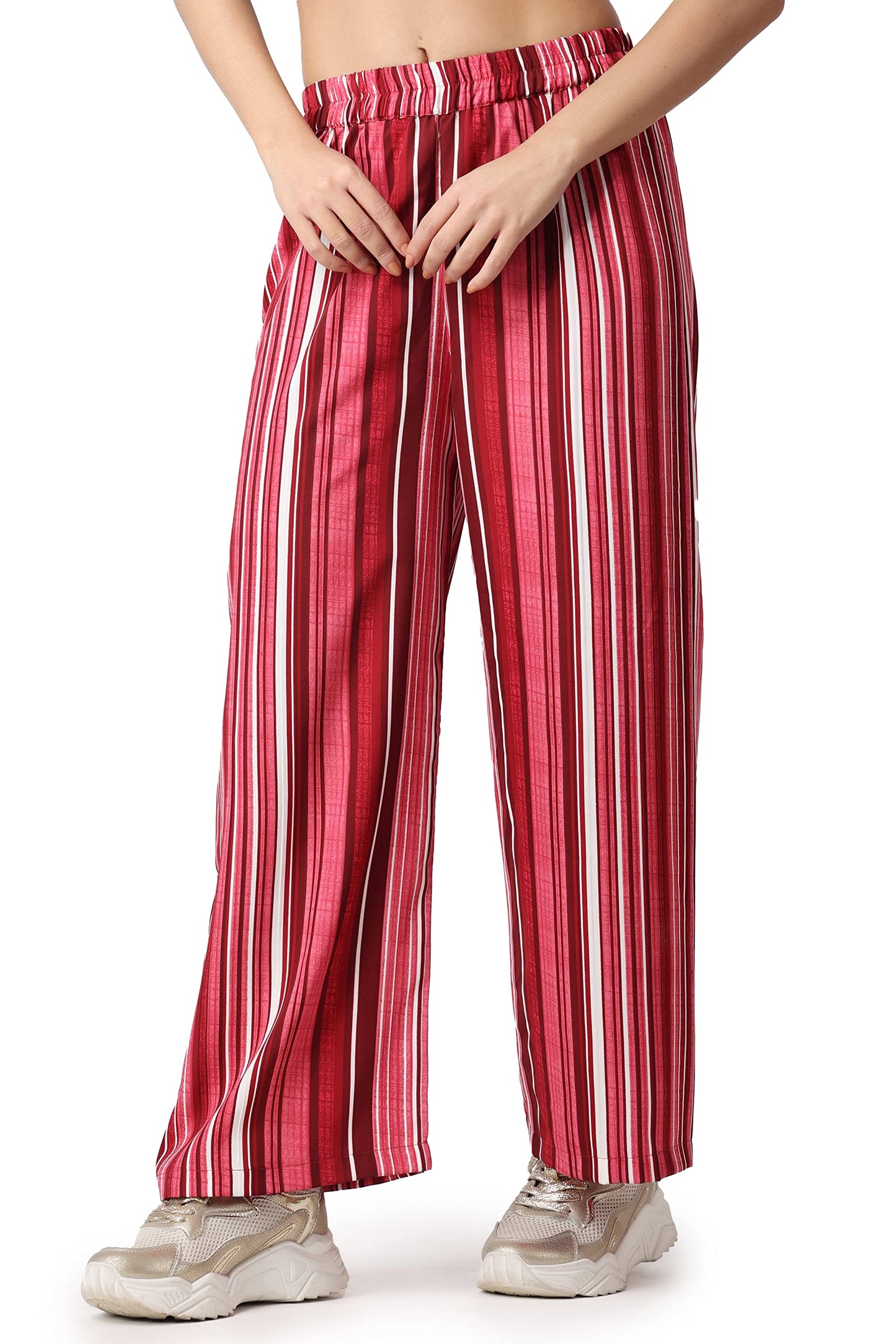 POPWINGS Casual Floral Printed Loose Fit Trousers for Women || Summer Wear Women Trousers Stylish Pull-On Women Trousers || Comf