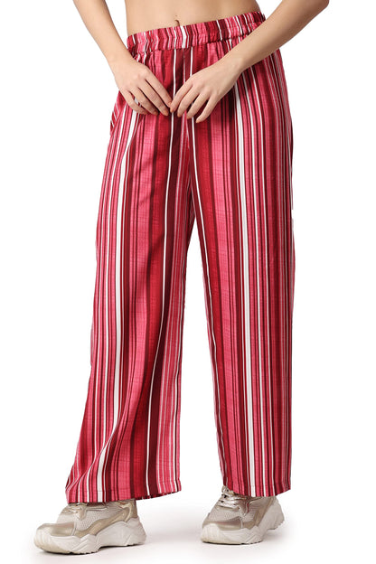 POPWINGS Casual Floral Printed Loose Fit Trousers for Women || Summer Wear Women Trousers Stylish Pull-On Women Trousers || Comf