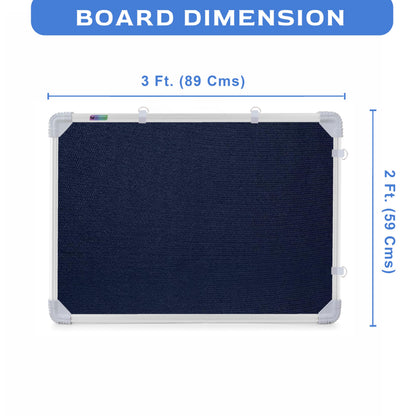 Eduway 2X3 Feet Small Pin Up Board/Notice Board/Bulletin Board/Soft Board/Display Board With High Resilience Foam Fabric For Sch