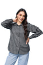 POPWINGS Casual Checks Print Cotton Full-Sleeves Shirt for Women | Stylish Summer Shirt