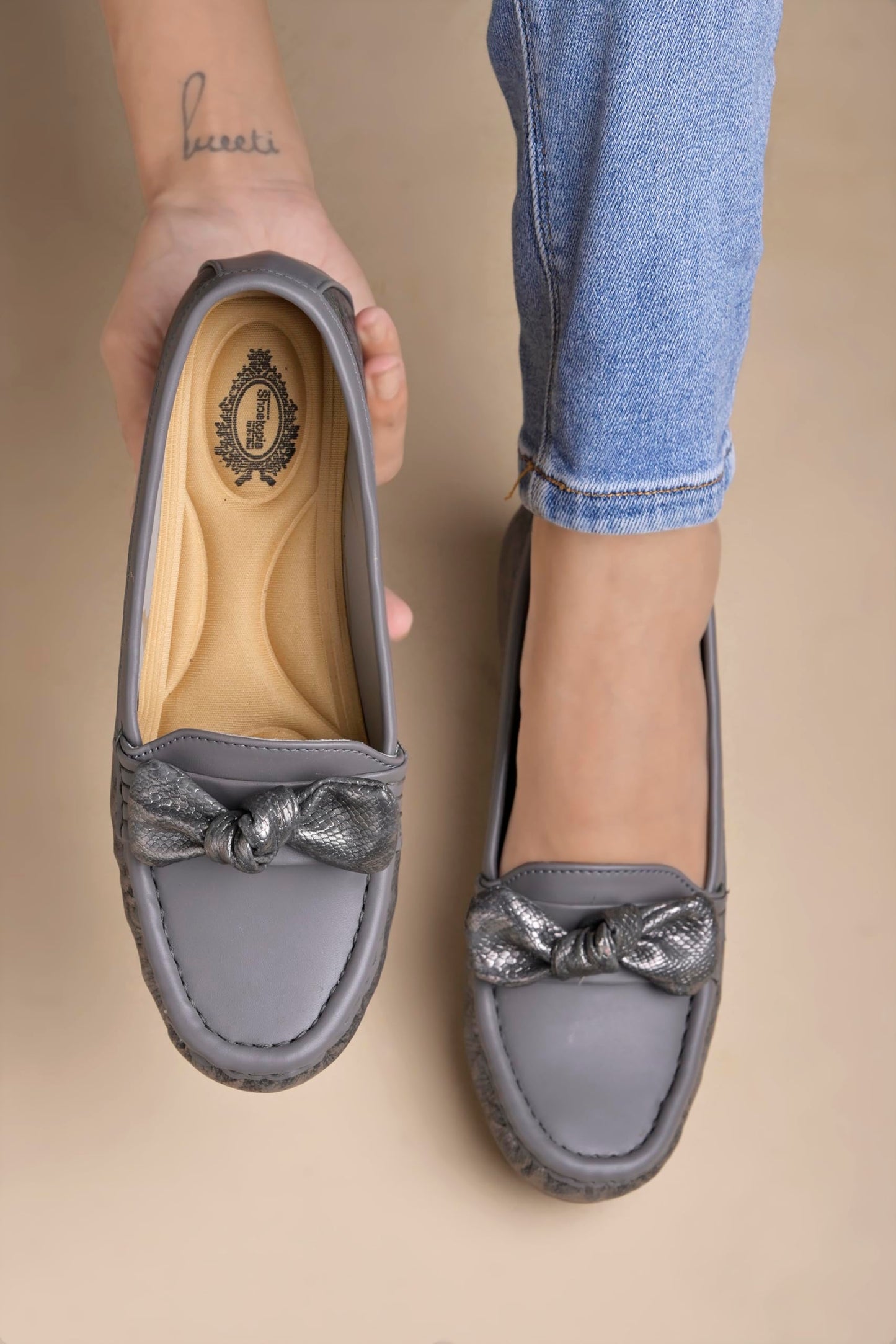 Shoetopia WomenS Slip-On Loafers Grey