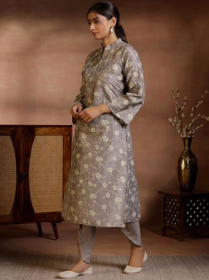 Libas Womens Printed Silk Blend Straight Kurta With Dhoti Pant