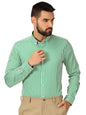 Thomas Scott 100% Cotton Full Sleeves Button-Down Collar Slim Fit Formal Shirt for Mens Green