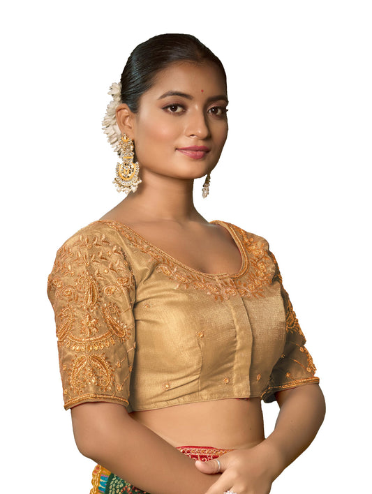 Pujia Mills WomenS Readymade Blouse Embroidery Multi Coding Maggam Work Sequence Work Indian Ethnic Designer Stitched Readymade