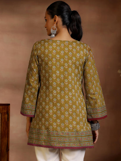 Libas WomenS Cotton A-Line Kurta (29062H_Olive