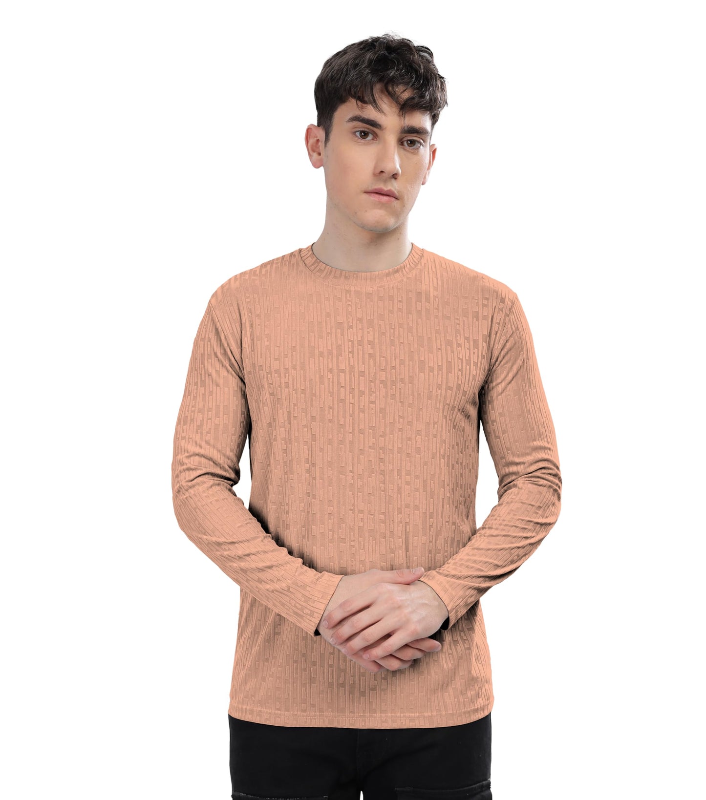 SHODOX Mens Solid Polycotton Round Neck Full Sleeve Regular fit Tshirt (Pack of 1)