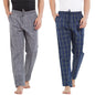 XYXX Mens Super Combed Cotton Checkered Checkmate Pyjamas [Pack of 2] Elasticated Waist, Drawstring | Loungewear for Men in Lim
