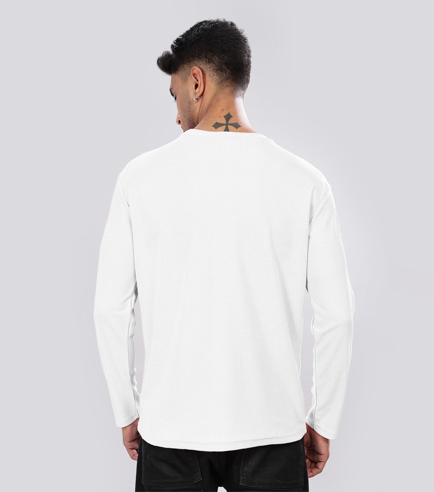 SHODOX Mens Polyblend Regular Fit Long Sleeve Solid Round Neck T-Shirts for Men (Pack of 1)