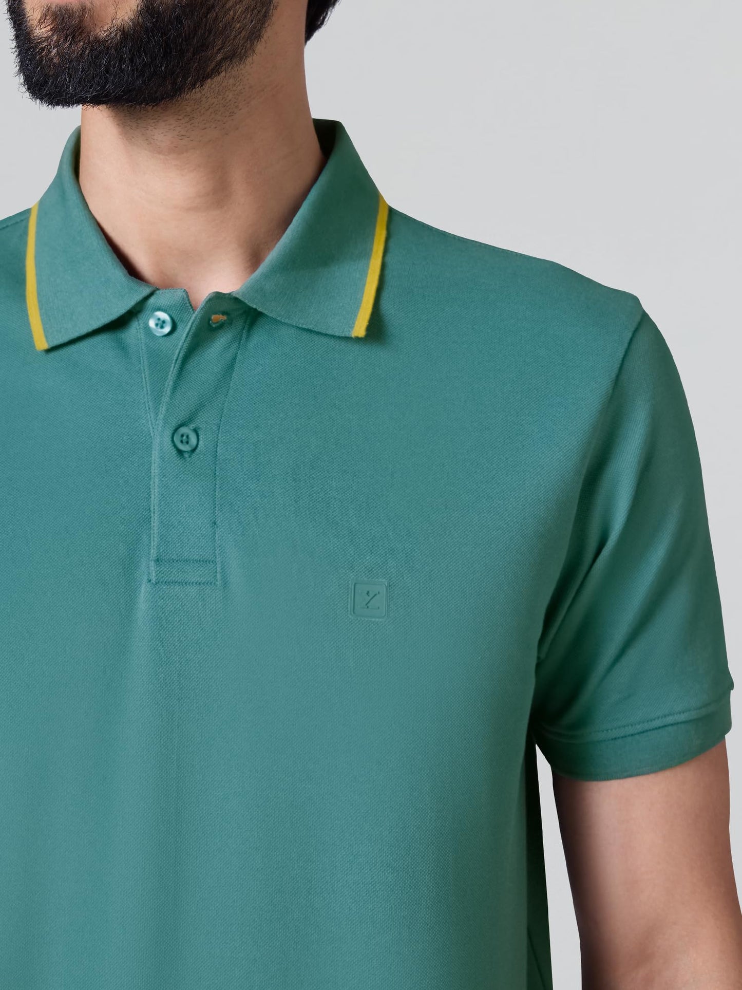 XYXX Mens Solid Cotton Polo T-Shirt | Mercerized Pique Polo Collor Tshirts | Half Sleeves | Solid-Slim Fit | Aqua Green