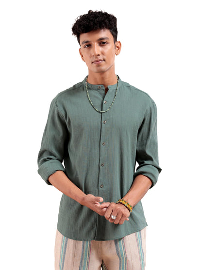 The Indian Garage Co Mens Slim Fit Shirt (0923-SHHTRS-03_Black