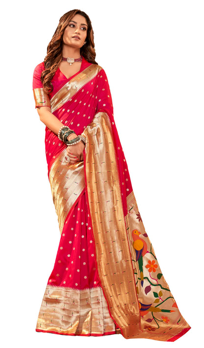 Pujia Mills Woman Pure Paithani Silk Banarasi Saree Indian Ethnic Wear Latest Kanjivaram Banarasi Saree In 2025 Woven Gold Zari