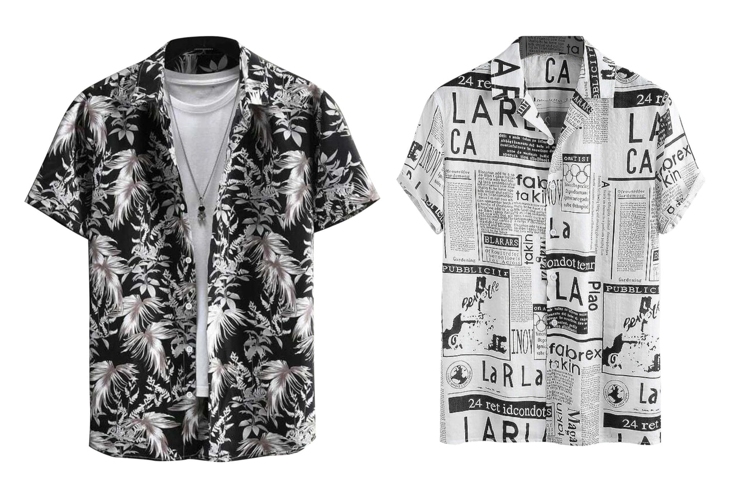 Rebelify Half Sleeve Printed Shirts For Men Regular Fit Printed Spread Collar Casual Shirt Lycra Fabric With Combo Shirt (Pack O