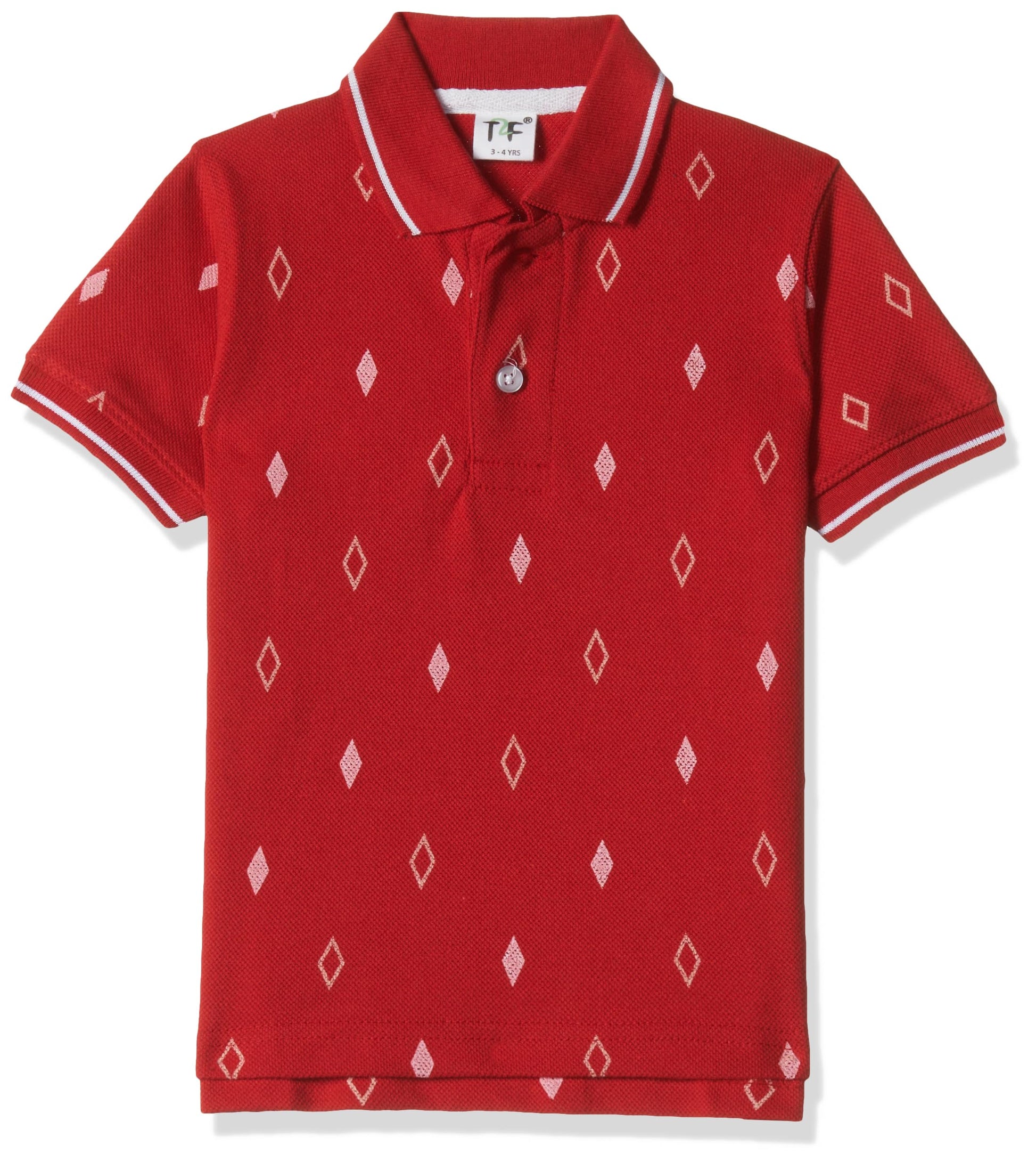 T2F Boys Cotton Regular Fit T-Shirt Red