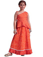 Libas Kids Girl'S Cotton Lehenga Set (90061K_Orange_9 Years-10 Years)