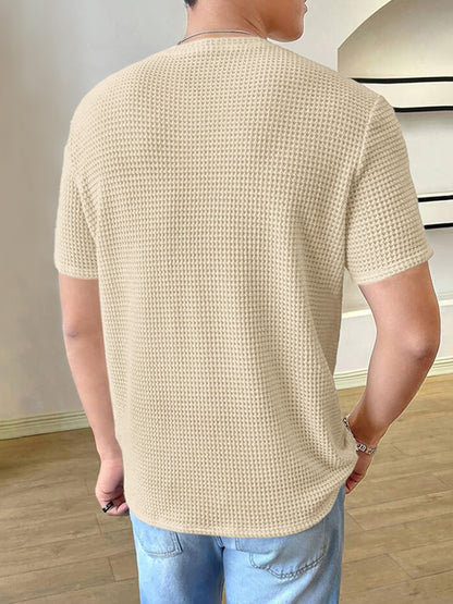 Noble Monk MenS Solid Regular Fit T-Shirt (T1116_Model_Arctic Wolf-1116