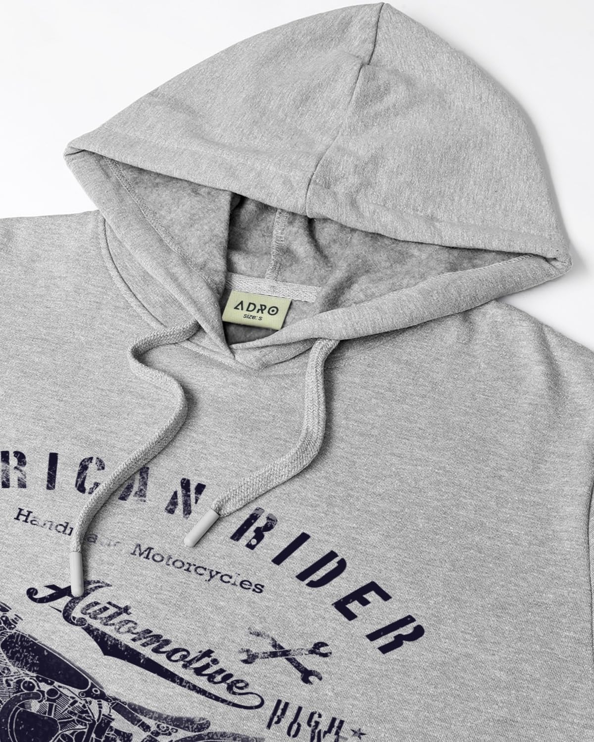 ADRO Men's Cotton Blend Neck Hooded Sweatshirt (H24-AME-GR)