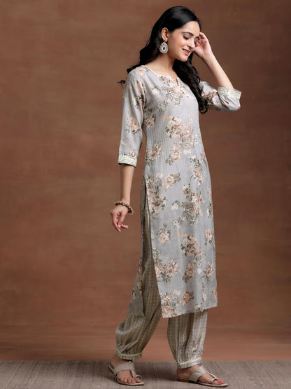 Libas WomenS Cotton Kurta Set (35359_Grey