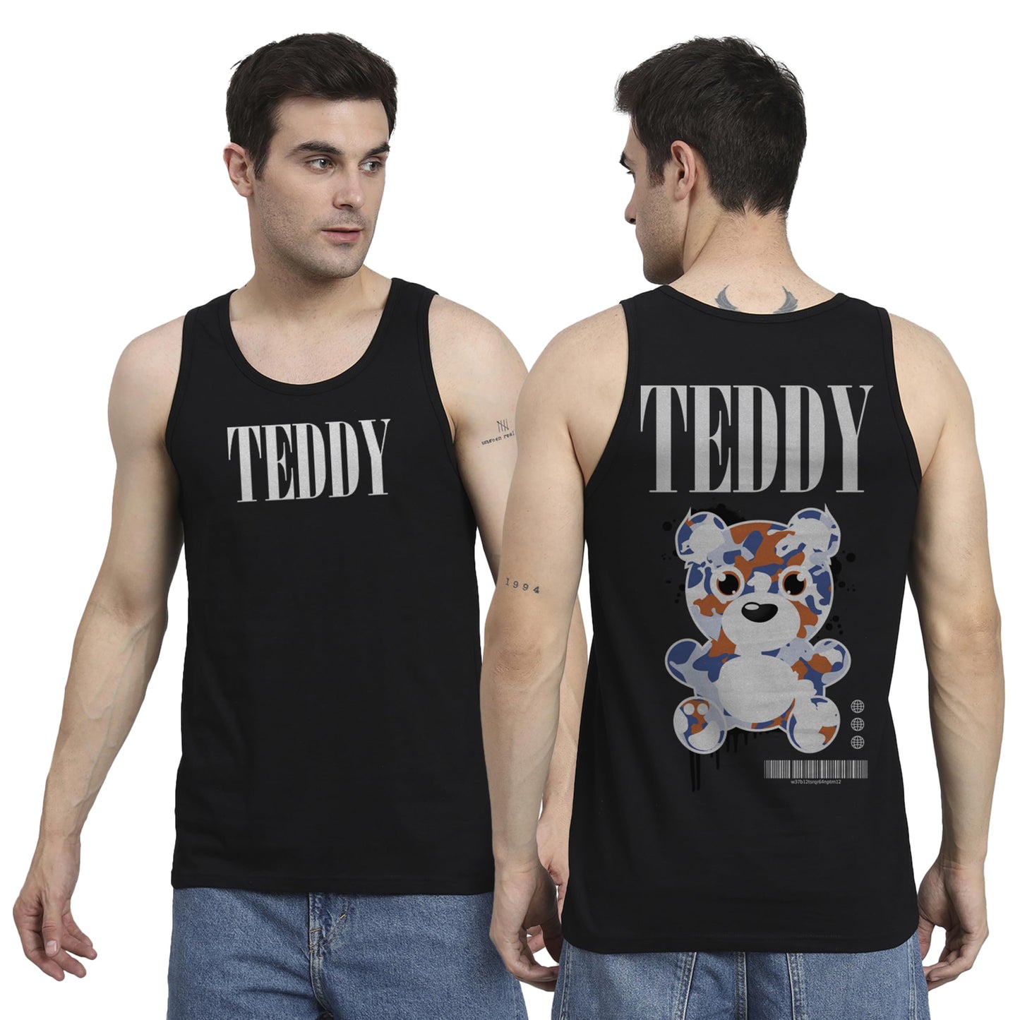 Peppyzone Mens Regular Fit Vest (TT-Teddy36FB40FB_Black