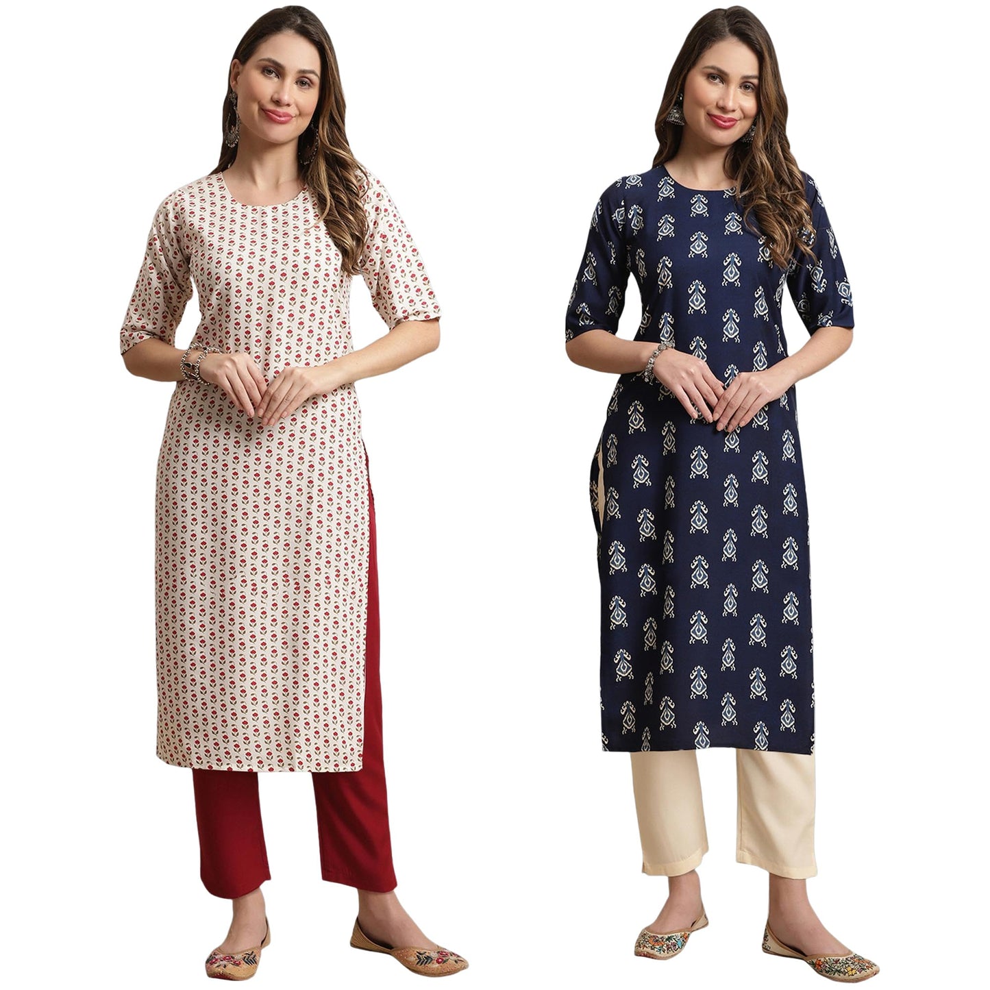 Tee Projekt Crepe Printed Kurta & Pant Set For Women Ethnic Wear Casual Wear Kurta Set