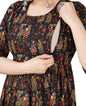 Jikonet Womens Maternity Kurti for Feeding Zippers (246) (Medium, Black)