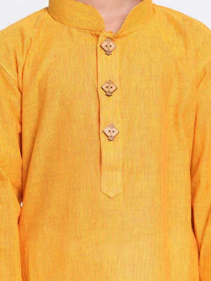 Jbn Creation Boys Pure Cotton Yellow And White Kurta Pyjama Set - Ethnic Elegance For Festivals | Comfortable Traditional Pure S