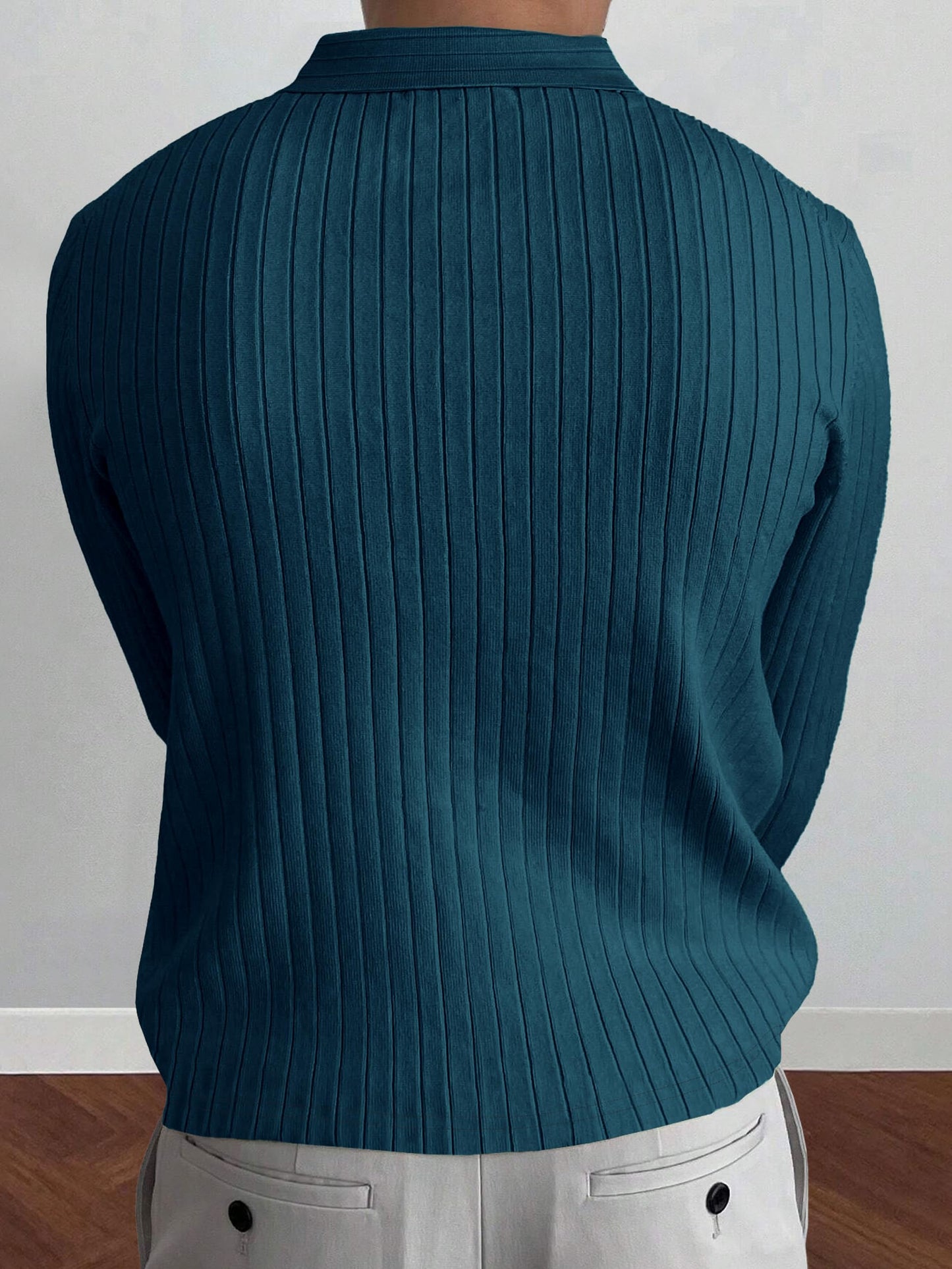 Noble Monk Relax Fit Polo Neck T-Shirt Teal Melange