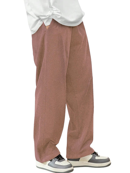 SHIENZY Mens Relaxed Sweatpants (1649_Corduroy Pant_Peach