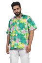 Brown Culture MenS Cotton Blend Floral Print Shirt With Spread Collared Half Sleeves Standard Length And Button Down Closure Ty