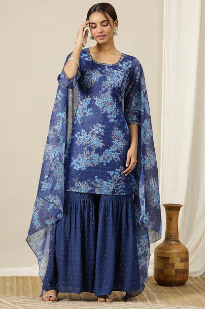 Aurelia WomenS Floral Printed Straight Kurta Set With Sharara And Dupatta For Women