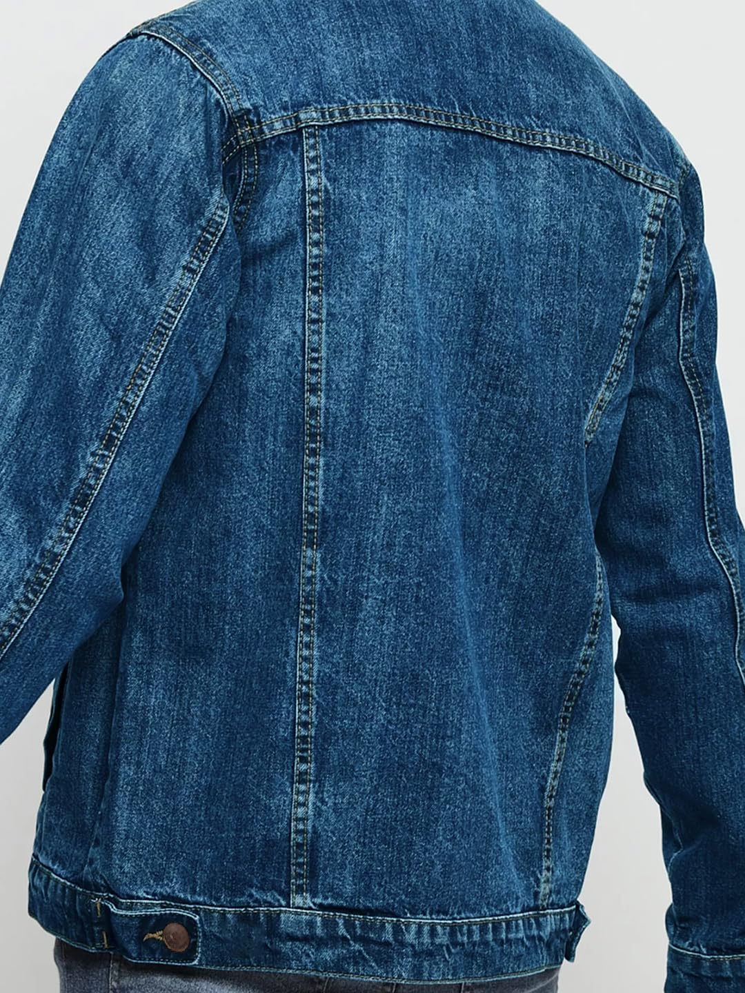 Kotty MenS Classic Long Sleeves Denim Jacket(Blue,L)