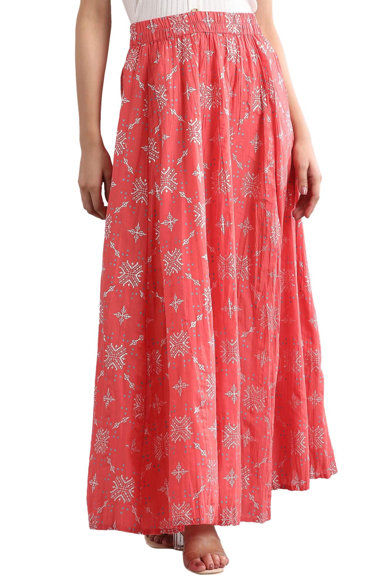 Aurelia Printed Pure Cotton Strechable Skirt For Women | Ankle Length Skirt For Women | Pure Cotton Skirt For Women