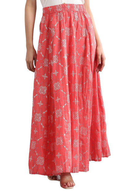 Aurelia Printed Pure Cotton Strechable Skirt For Women | Ankle Length Skirt For Women | Pure Cotton Skirt For Women