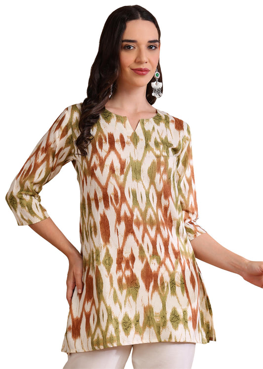Aayla Floral Print Poly Rayon Short Kurti  A Regal Choice For Women Who Seek Comfort, Elegance, And Style, Perfect For Office Wi