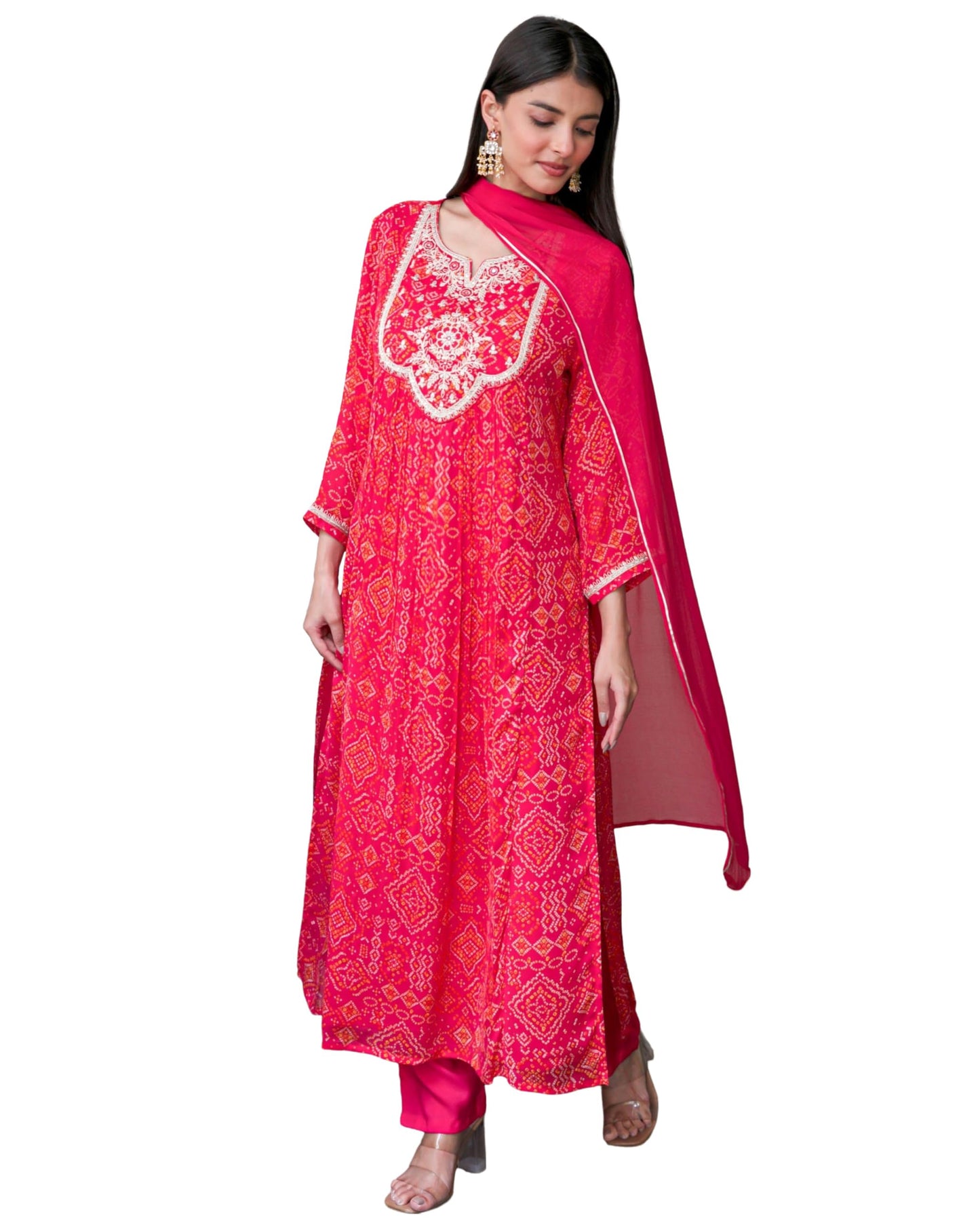 ANNI Designer Womens Rayon Viscose Straight Printed Kurta with Pant with Dupatta (KABTAK Rani_XXL_Rani_XX-Large)
