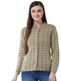 Modeve Women Printed Camel Casual Sweater For Winter