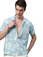 Besix MenS Rayon Floral Printed Shirt With Spread Collar Half Sleeve Standard Length Regular Fit | Shirt For Man Branded | Hs_4