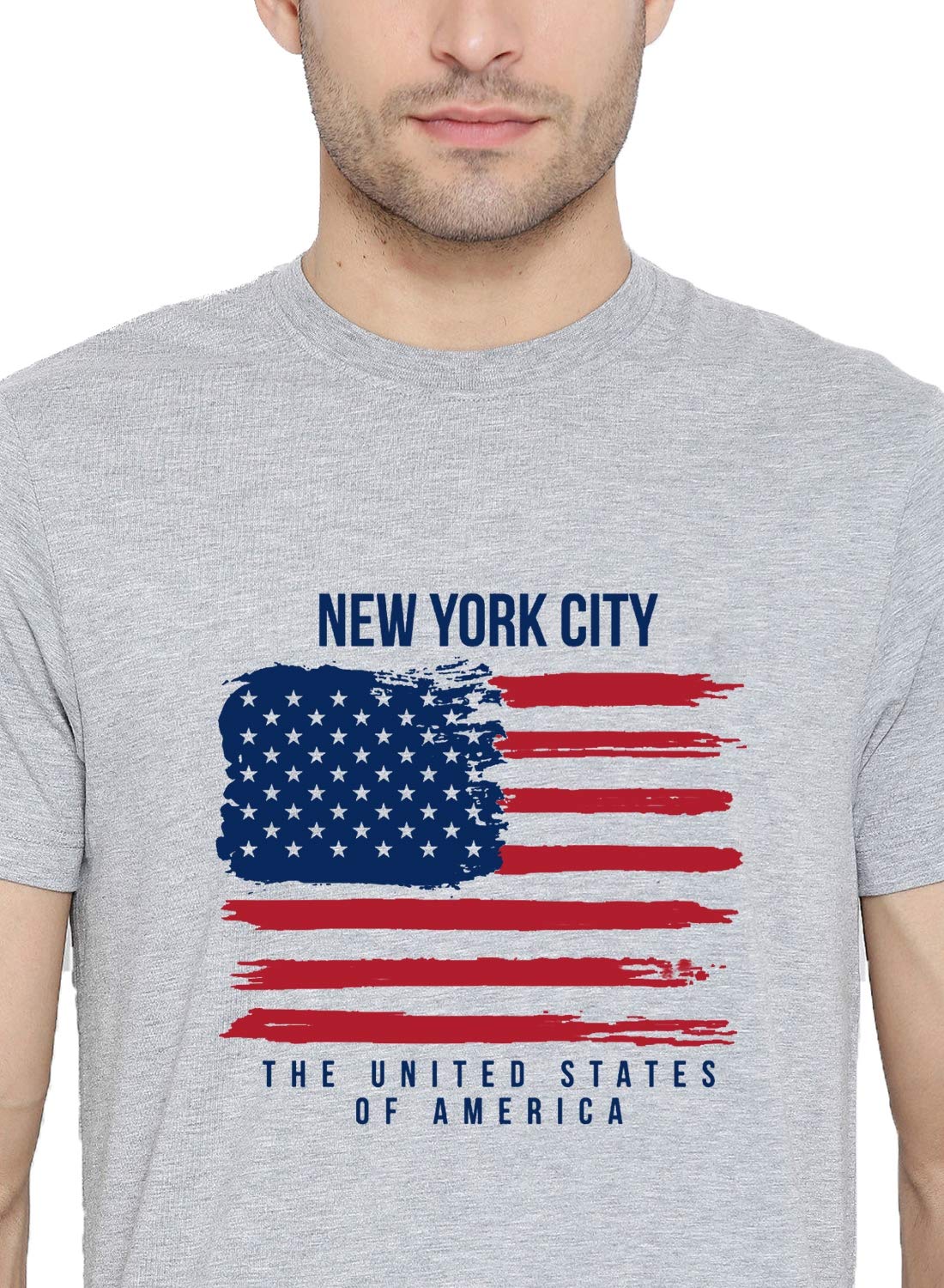 ADRO Men's USA American Flag Printed Cotton T-Shirts (RNR-M-NWW-GR_Grey)