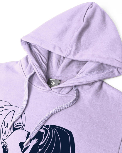 ADRO Men's Cotton Neck Hooded Sweatshirt (H24-DEVI-PU_Lavendar