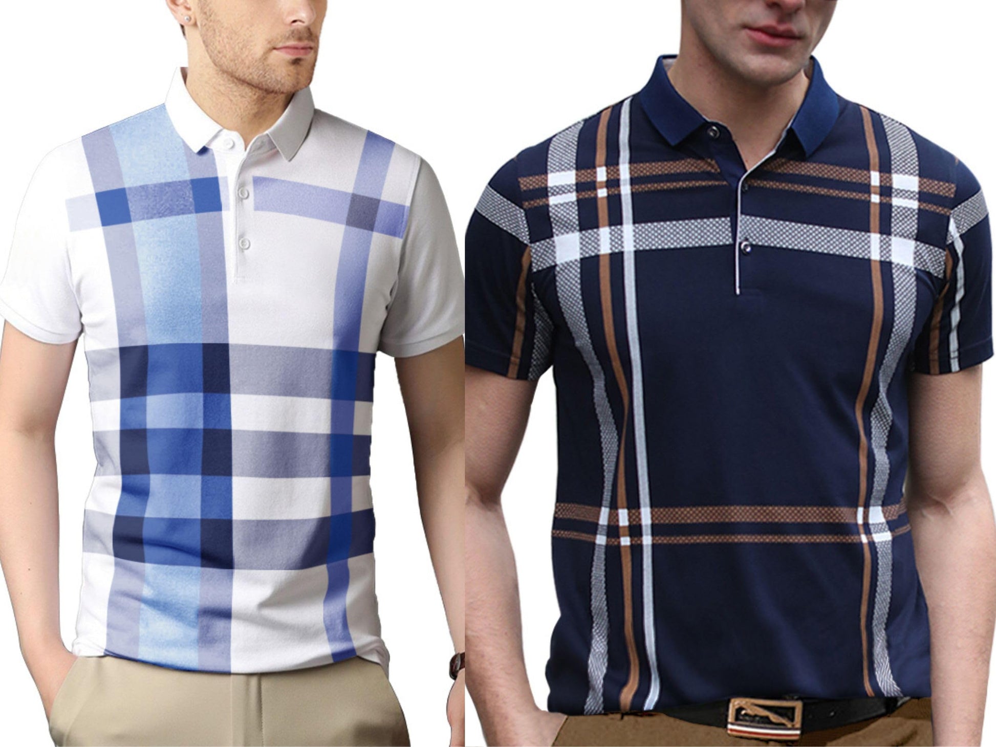 Noble Monk MenS Letter Print Regular Fit T-Shirt (T344Hs-Whsb-T471Hs-Nb_White Sky Navy Blue