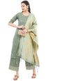 Ketch Polyester Womens Regular Fit Kurta&Duppatapalazzo (Khk3000061_Green, Medium